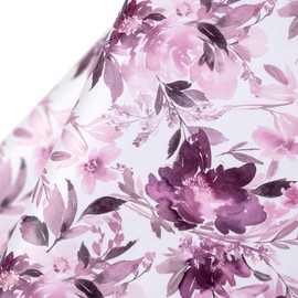 WRAPAHOLIC Floral Tissue Paper - 60 Sheets 14 x 20 Inch Purple Flower Tissue Paper Bulk for Wedding Birthday Baby Showers Art Craft Tea Party Favor Decoration