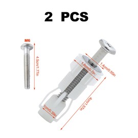 Set of 2 Toilet Seat Attachment, Toilet Seat Replacement Parts, Expansion Screw for Toilet Seat Attachment, Toilet Mounting Set, Toilet Seat Fixed Screw, for Toilet Lid, Nylon Material (Style 2)