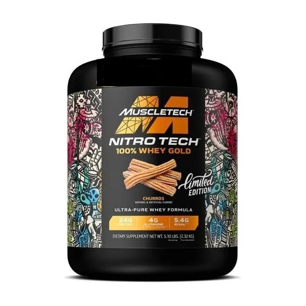 Proteina Nitro Tech Whey Gold 5.5lb Chocolate Sabor Churros