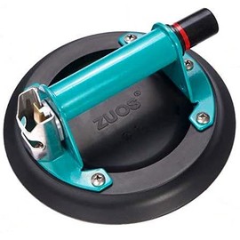 ZUOS 10" Vacuum suction cup for Granite & Glass Lifting, Glass Suction Cup Vacuum Lifter with Metal Handle and Brass Pump,760lbs Load Capacity (10" -Mental)