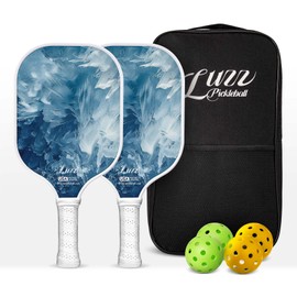 Luzz Pickleball Paddles Set of 2, T700 Carbon Fiber Pickleball Paddle Sandblasted Surface with Honeycomb Core for Beginners Increased Spin Control Pickle Ball Rackets 2 Pack, ICE Set