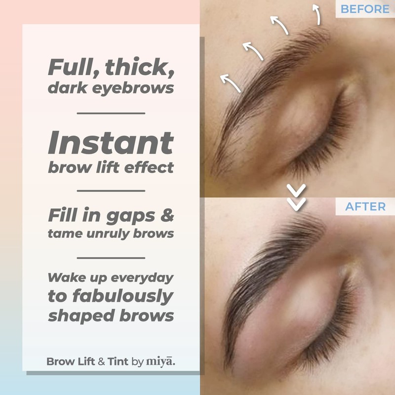 MIYA LASH Wimpernlift- und Augenbrauen-Laminierungsset mit Tönung, Dunkelbraun