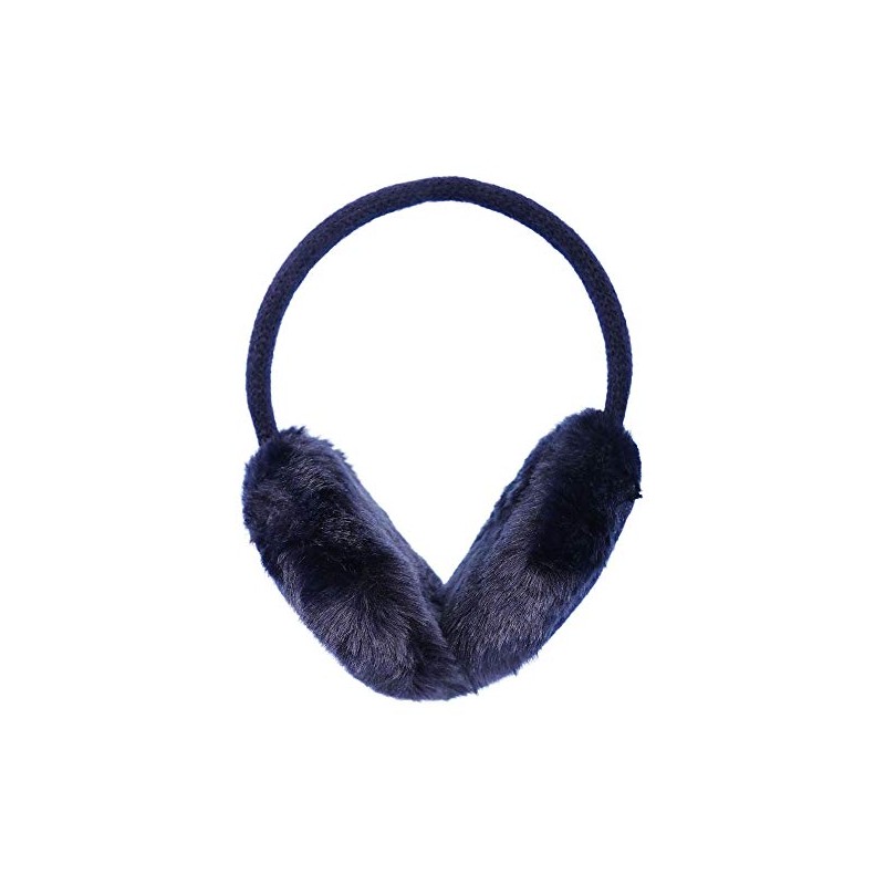 KEA KEA Women's Girls Knit Earmuffs Outdoor Furry Ear Warmers,Black