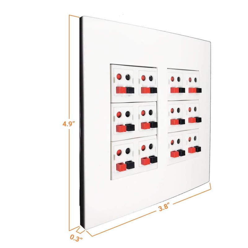DIYTECH Premium 12 Speaker Wall Plate, Supports 12 Configurations, Screwless