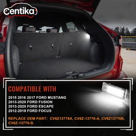 Centika 2 Pcs Trunk Light LED Trunk Cargo Area Light Assembly for Ford Focus | Mustang | Fusion | Escape Clear Lens LED Cargo Load Space Area Light 6000K White Trunk Cargo Light Assembly