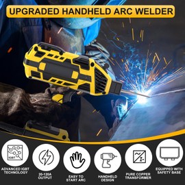 Portable Welding Machine 110V, ARC Handheld Welder with 2025 Upgraded IGBT Inverter, Stick Welder with 5 Variable Current Adjustment 20-120A for 3/32"-1/8" Rods, DIY, Professional Use, Repair, Gift