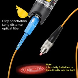 TXWTXPJ-50km Visual Fault Locator,VFL Fiber Tester,Visual Fault Locator Fiber Optic Tester Kit Including Single Mode 9/125μm FC Male to LC Female Adapter (1)