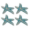 PATIKIL 4 Pcs Starfish Rhinestone Beaded Patch, Starfish Sequin Applique