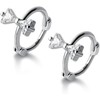 Sterling Silver Bow Small Hoop Earrings for Women Teen Girls