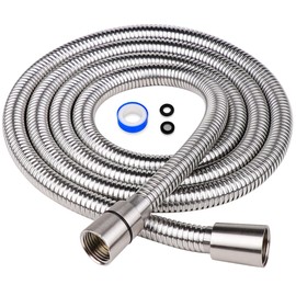 G-Promise 70 Inch Stainless Steel Long Shower Hose, Flexible and Tangle-Free, for Shower and Pet Shower, Clean Bathroom Corners(Brushed Nickel)