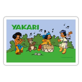 Spreadshirt Yakari Small Badger and Rainbow Music Making Stickers, 10 x 10 cm, Matt White