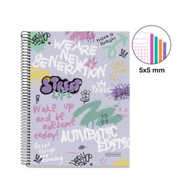 Miquelrius - A4 Notebook, 5mm Grid, Hardcover Notebook, 120 Micro Perforated Sheets, A4 with 4 Colours for Organisation, 70gsm Extra Matte Paper, 4 Staple Holes