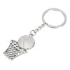 [PATIKIL] Basketball Hoop Keychain Basketball Keychain Silver Tone