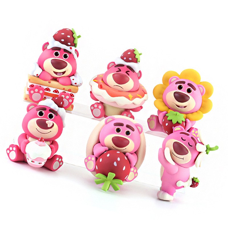 6pcs Cute Car Ornament Strawberry Bear Shape Multi Purpose Car
