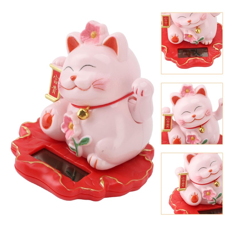 Sunicon Solar Powered Lucky Cat, ABS Solar Powered Light Induction
