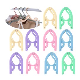 CRITIVE-SHOP Travel Coat Hangers Adult Set of 10 - Hangers Space Saving - Folding Plastic Clothes Hangers Portable suitable for Outdoor Camping Travel Business Trip (5 Color)