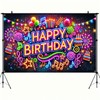 BlissYard Birthday Party Banner 71x43 Inch Neon Birthday Party Decoration