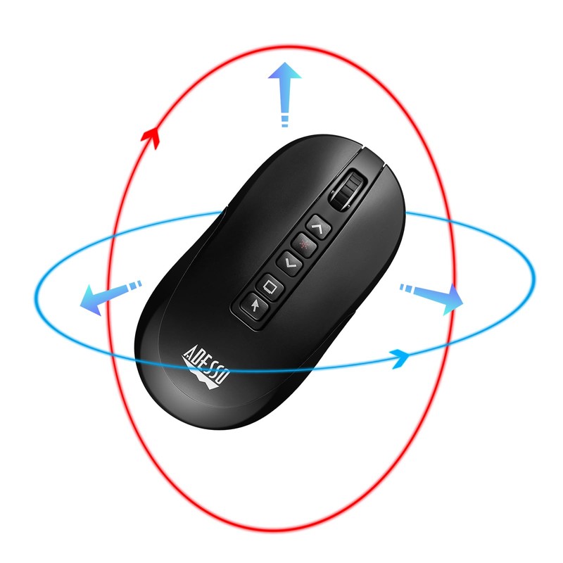 Adesso Air Mouse Wireless Desktop Presenter Mouse with Laser Pointer