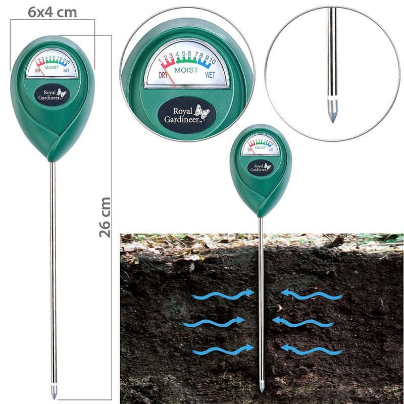 Royal Gardineer Humidity meter: Plant Soil Moisture Meter Set of