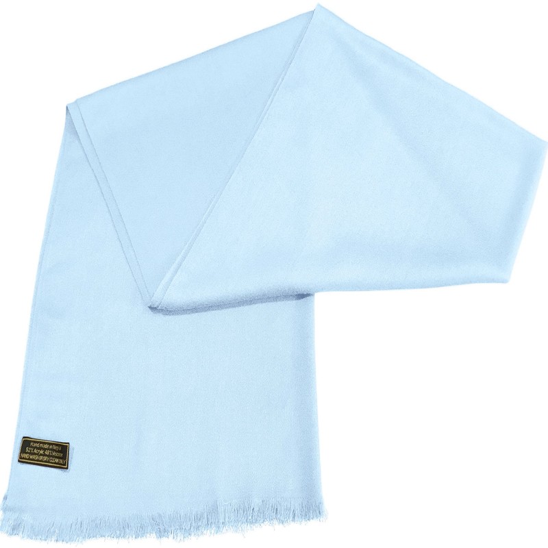 CJ Apparel Women's Plain Design Nepalese Pashmina Scarf, baby blue