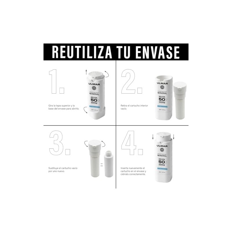 Ulmar Cartucho de RecargaRefil Protector Solar Facial FPS50 30ml FPS50
