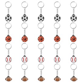 20 Pieces Ball Sports Keychains, Football Pendants, Basketball Keychains, Baseball Keychains, Football Keychains, Fan Keychains, Gift Keychain