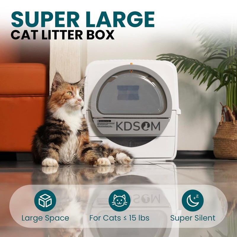 Self Cleaning Litter Box, Semi-Automatic Litter Box Scoop Free Cat