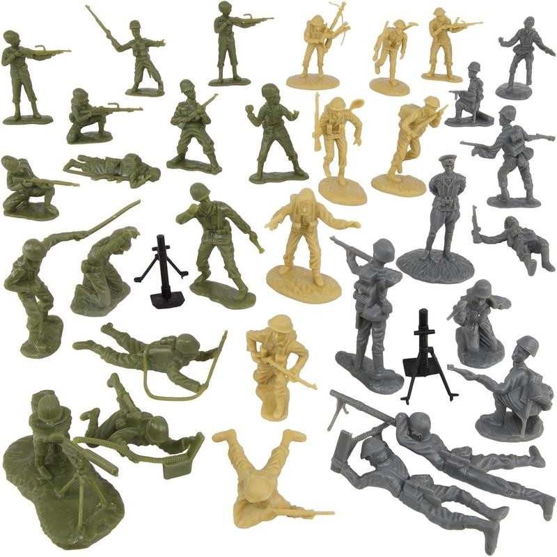 BMC WW2 D-Day Plastic Army Men - 34 American, British,