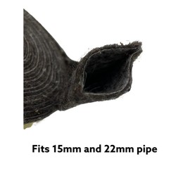 Topsleeve Pipe Insulation Lagging for 15mm and 22mm Copper Plastic Pipe Natural Sheep Wool 7.2 Metre Roll