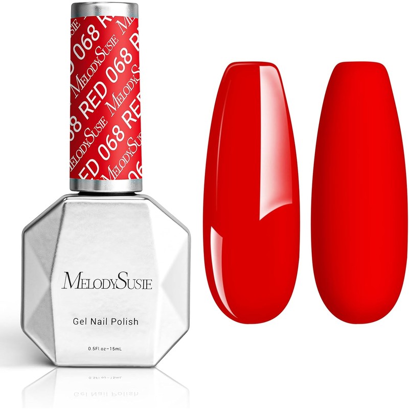 MelodySusie Esmalte De Uñas En Gel Rojo Brillante Y Espeso,