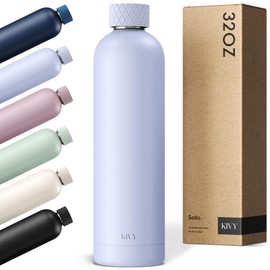 KIVY Stainless Steel Insulated Water Bottle 32oz [LEAK PROOF] - Insulated Stainless Steel Water Bottle - Thermo Flask Drinking Bottle - BPA Free Water Bottle