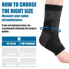 Lechisenop Ankle Support for Ligament Damage Sprained Ankle Compression Plantar Fasciitis Socks Ankle Brace Foot Support for Running Ankle Support Tape for Women & Men Black (M)