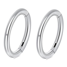 PIERCINGFUN Women Men G23 Titanium Hinged Piercing Nose Rings Hoop 2Pcs 20G 8mm for Nostril Septum Cartilage Helix Daith Tragus Rook Conch Lip Ear Lobe Belly Eyebrow Piercings