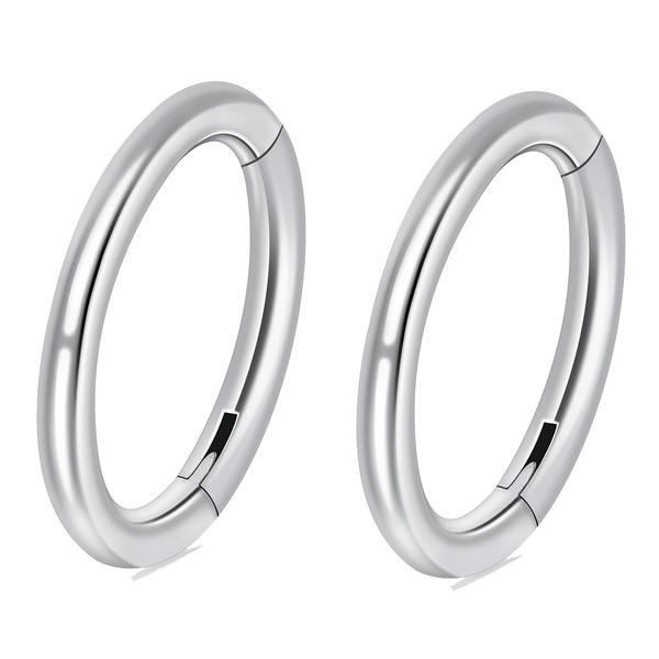 PIERCINGFUN Women Men G23 Titanium Hinged Piercing Nose Rings Hoop
