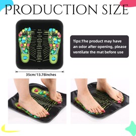 TrelaCo Foot Massage Mat Reflexology Walk Stone Road Foot Massage Acupoint Mat for Acupressure Relaxes for Long Sitting Elderly Students and Office Workers (13.78 x 13.78 Inches)