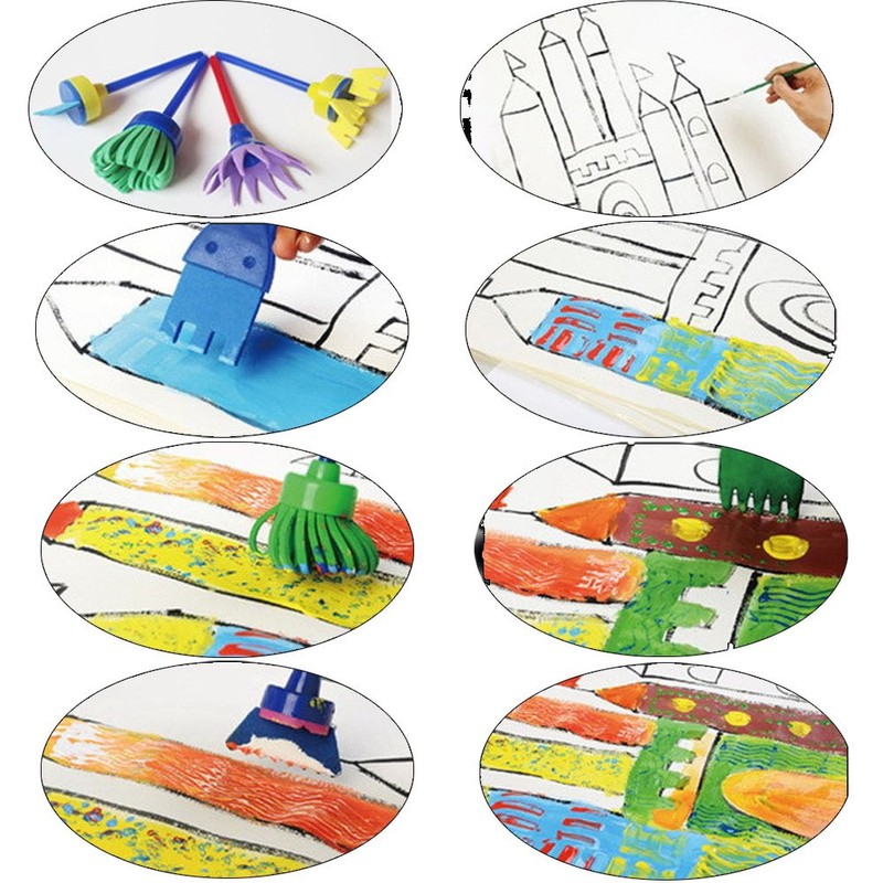 EVNEED Paint Sponges for Kids,29 pcs of Fun Paint Brushes