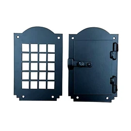 Hinged Door Speakeasy Grille, Door Viewer, Rustic Hardware, Arched Style, Black