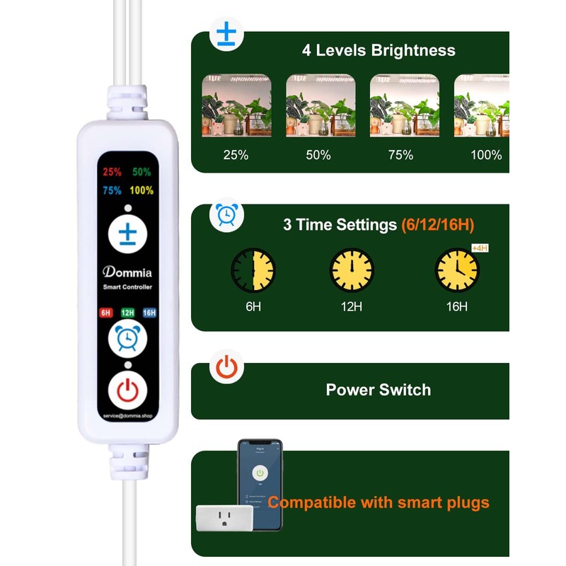 DOMMIA Plant Growing Light, Warm White Dimmable Plant Growing Light
