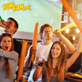 FUN FAN LINE - 10 pairs Bam Bam Thunder Sticks. Noisemakers for sporting events. Colourful boom clappers for cheerleading. Noise sticks for stadium or parties.
