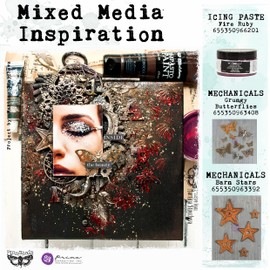 Prima Marketing Mechanicals Metal Embellishments by Finnabai-Grungy Butterflies, Other, Multicoloured, 1.27x11.43x20.32 cm