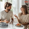 Sweese Dinnerware Sets,12 Pieces Porcelain Round Plates and Bowls Sets,