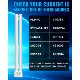 TobeBright 2G11 Base PL24-C 24W Replacement for OttLite Fluorescent Light Bulb, 12.7 Inch 4000K Nautral White PLL 24W 4 Pin CFL Plug-in 2G11 Bulbs, T5 Double Tube Fluorescent Light, Dimmable (2-Pack)