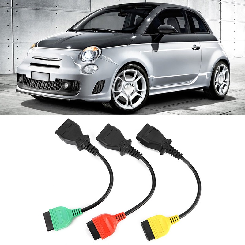 3pcs Connect Cable Ecu Scan Adaptors Connector Fits for Fiat