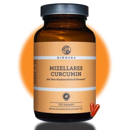 QIDOSHA® Novasol® Curcumin Liquid, 120 Capsules in Pharmacist Glass, 500 mg per Capsule, Micellar Turmeric Extract, Novasol® Curcuma, Each Batch Laboratory Tested, German Manufacturing