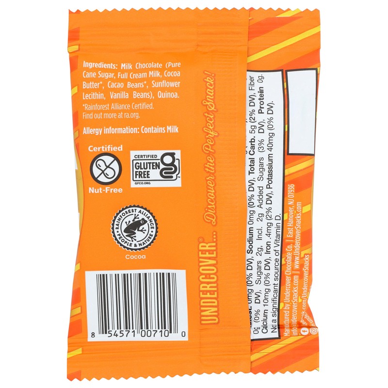 UNDERCOVER CHOCOLATE CO Milk Chocolate Quinoa Snack Crisp, only one