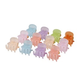MAHAVIMOKSA 1Box 48pcs Mixed Color 15mm Mini Hair Clips Claw Clips for Women Girls (Pastel Color)