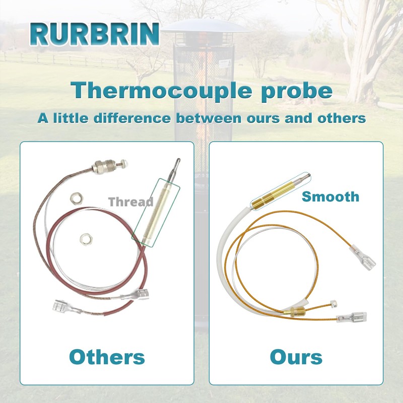 RURBRIN 13.7" Propane Gas Outdoor Patio Heater Replacement Thermocoupler with
