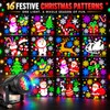 Christmas Projector Light for Walls & Ceilings, 16-Pattern USB Rotating
