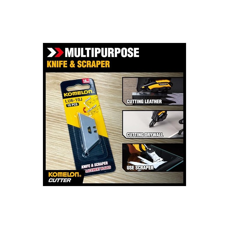 Komelon Knife & Scrapper Replacement Blades, 10 Count (Pack of