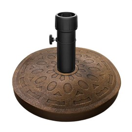 Pure Garden HW1500269 (Bronze) Outdoor Umbrella Base – Heavy-Duty Resin and Cement 34LB Weighted Patio Shade Stand for Deck, Backyard, or Poolside Use, 34 lbs